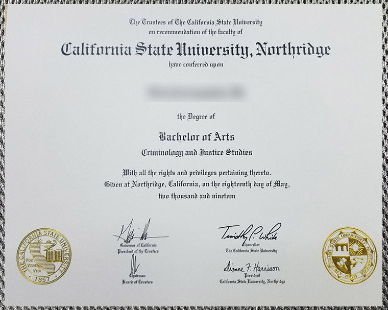 What is the degree certificate of California State University, Northridge like? Certificate From California State University Northridge