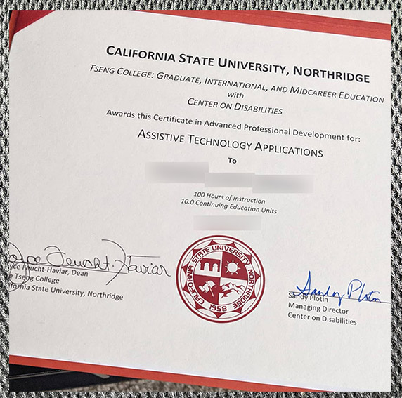 What is the degree certificate of California State University, Northridge like? Certificate From California State University Northridge1