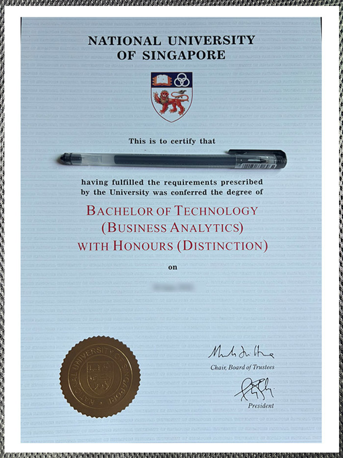 please be sure to purchase a certificate diploma from the national university of singapore.