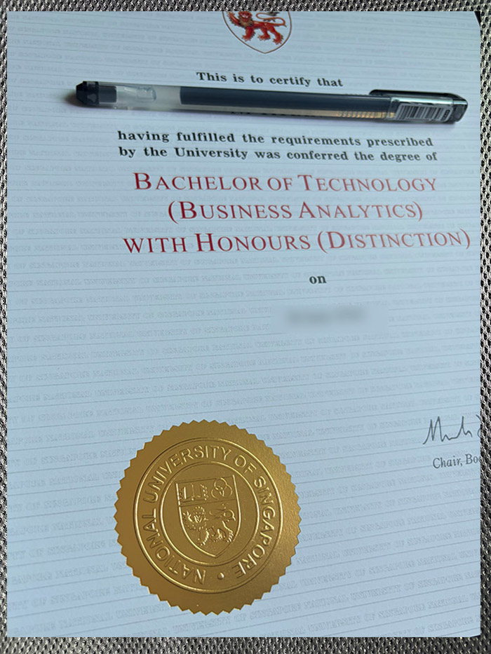 please be sure to purchase a certificate diploma from the national university of singapore.