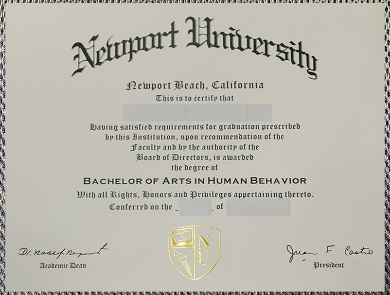 Newport University Certificate