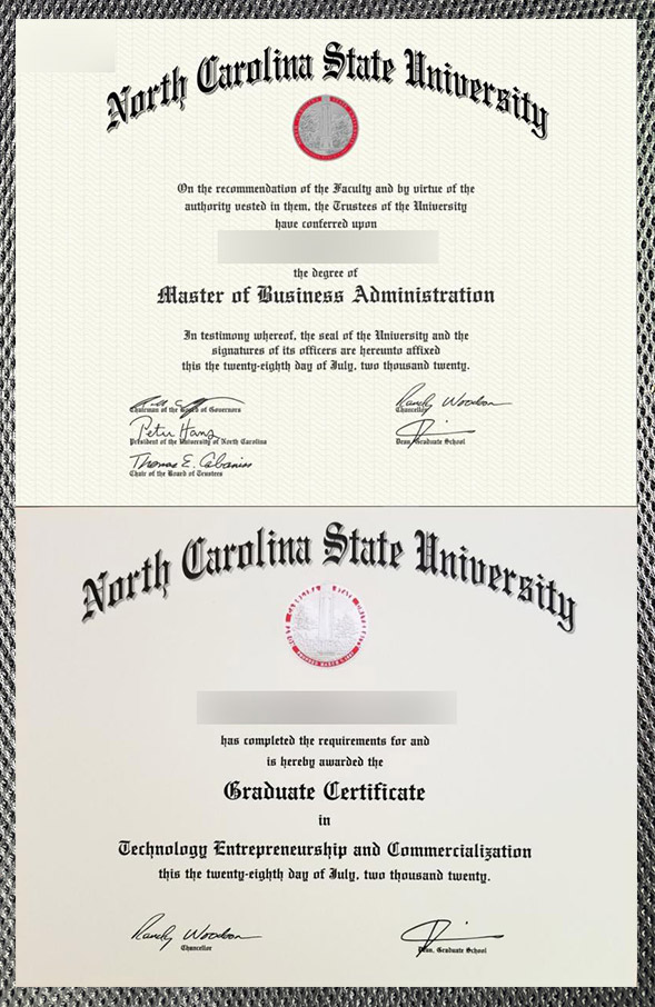 What is the degree certificate of North Carolina State University like? North Carolina State University2