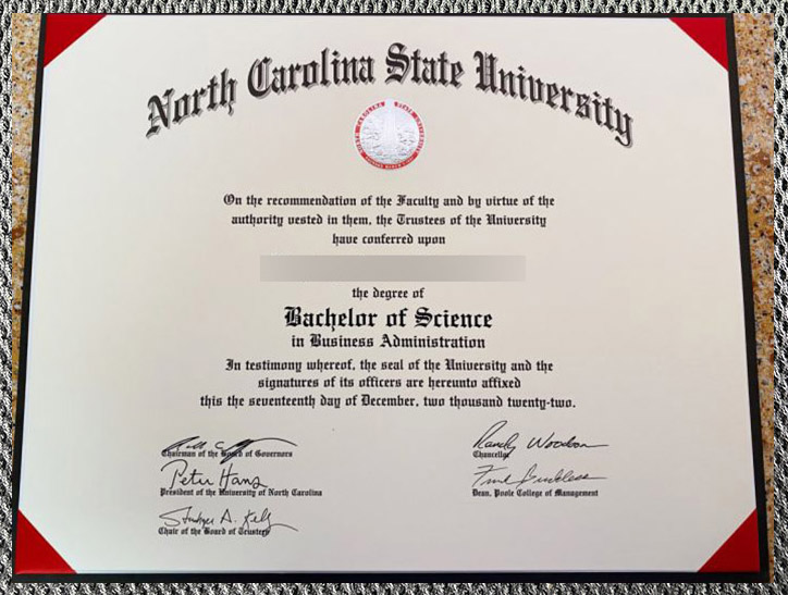 What is the degree certificate of North Carolina State University like? North Carolina State University4