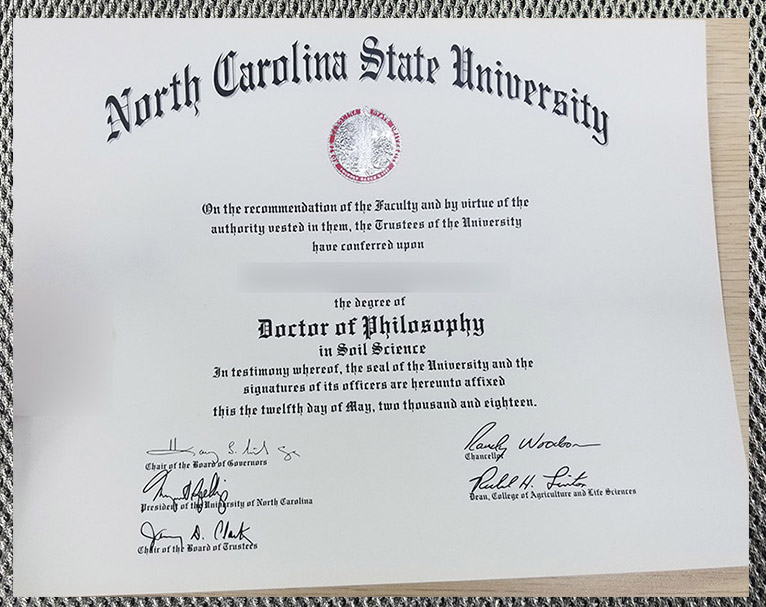 What is the degree certificate of North Carolina State University like? North Carolina State University5