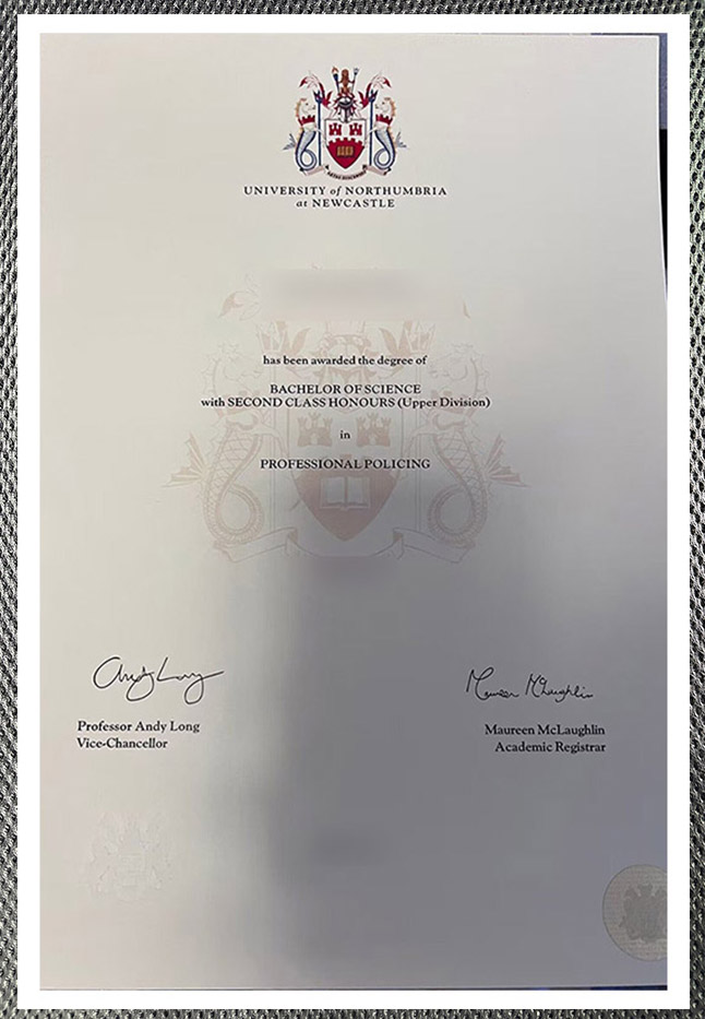 northumbria university certificate