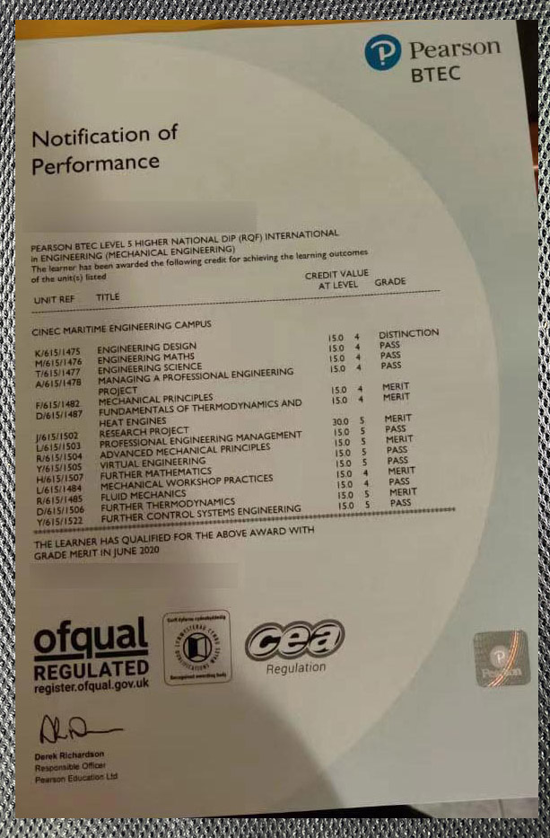 Order Pearson BTEC certificates online Pearson BTEC Certificate1
