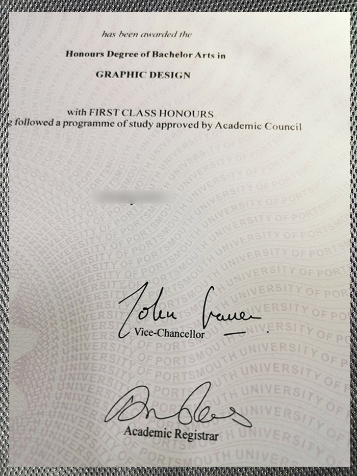 do you need a certificate from the university of portsmouth?