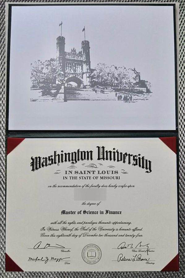 latest sample display of the certificate from the saint louis campus