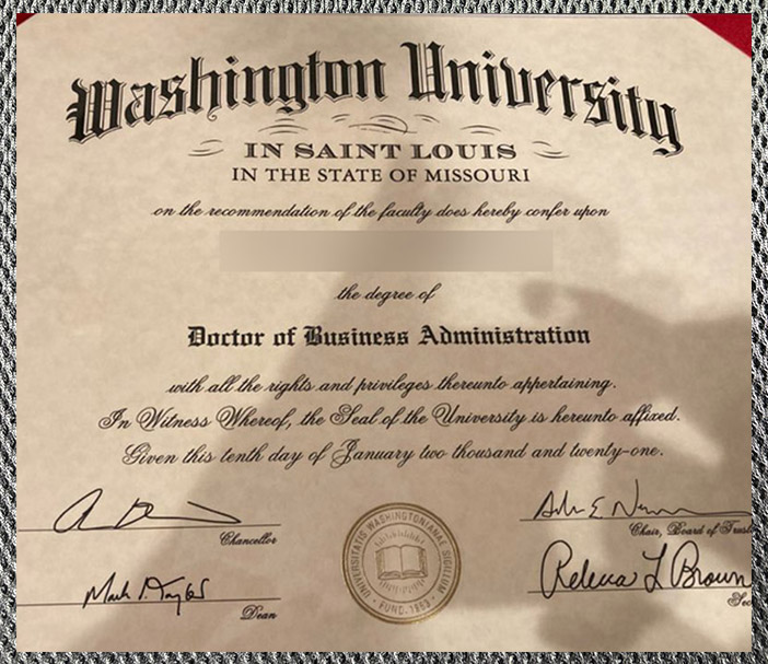latest sample display of the certificate from the saint louis campus
