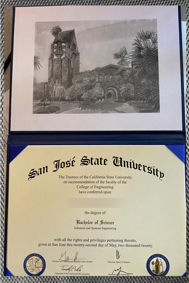 san jose state university certificate