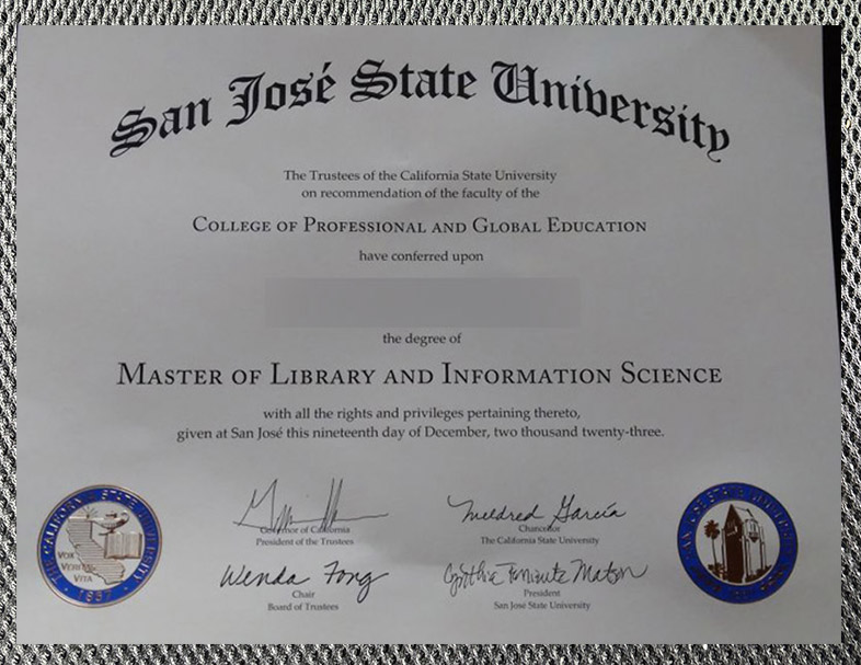 san jose state university certificate