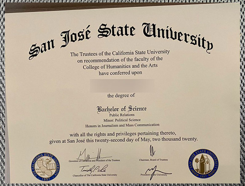 san jose state university certificate