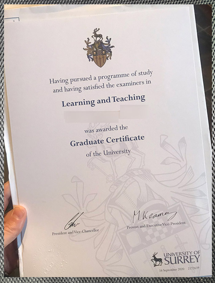 do you need the certificate diploma from the university of surrey?