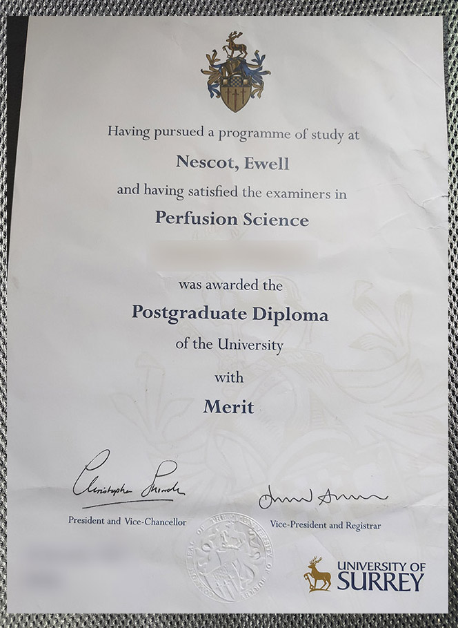 do you need the certificate diploma from the university of surrey?