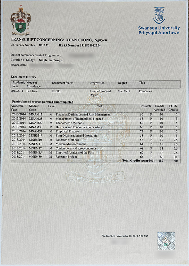 How to purchase a certificate from Swansea University swansea university certificate