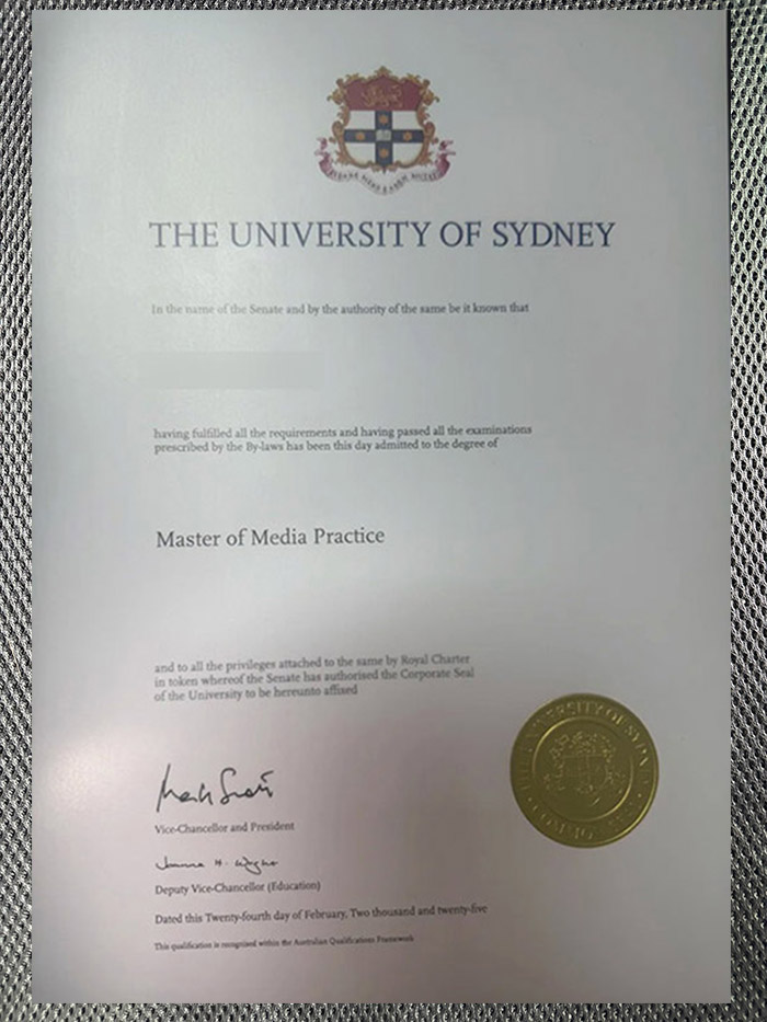 sydney university certificate