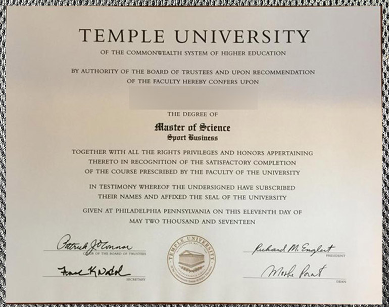 high quality diploma temple university certificate