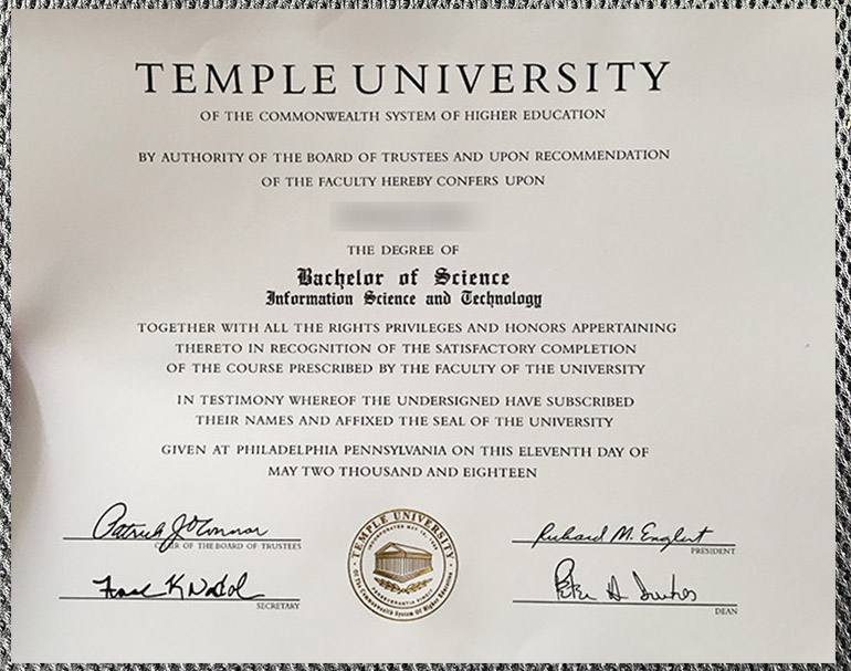 high quality diploma temple university certificate