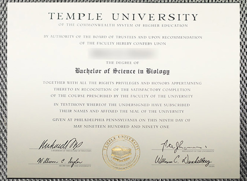 high quality diploma temple university certificate