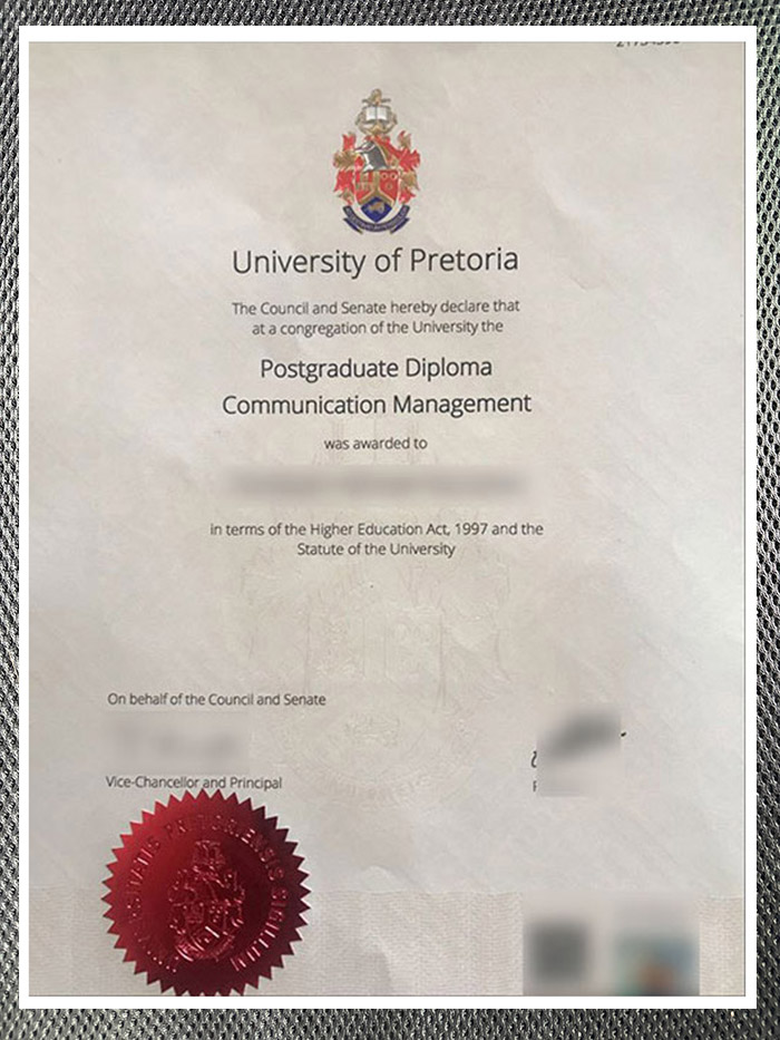 how can i order the diploma certificate from the university of pretoria?