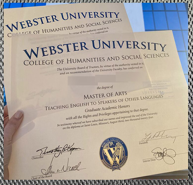 do you need the certificate diploma from webster university?