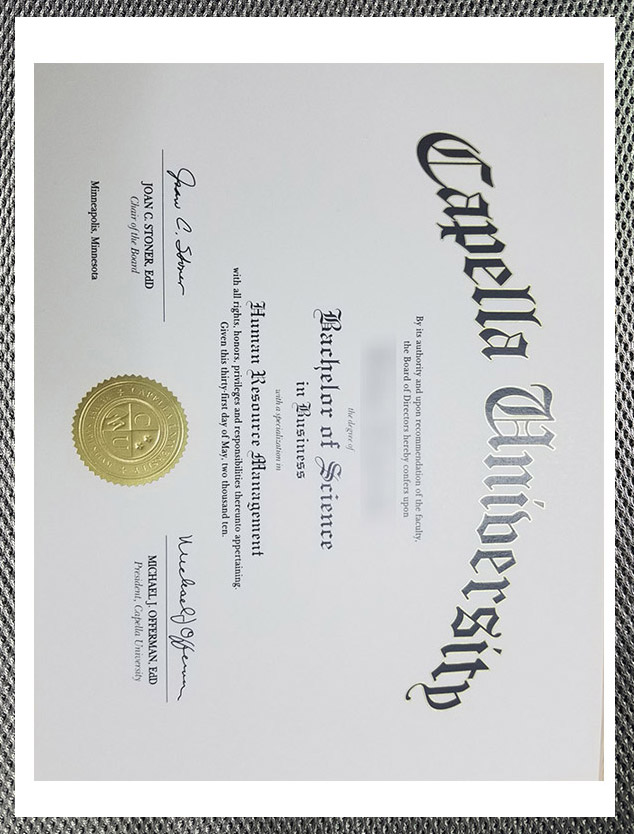 please be sure to purchase a certificate diploma from capella university.