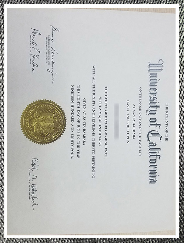 How long does it take to order a degree from the University of California, Santa Barbara through the website?