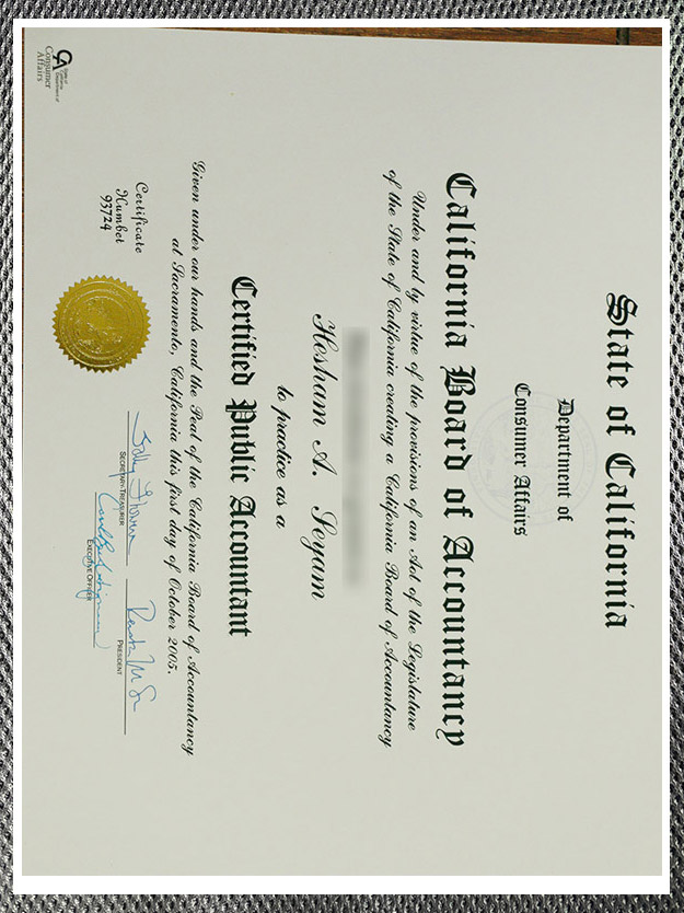 Please be sure to purchase a California CPA certificate.