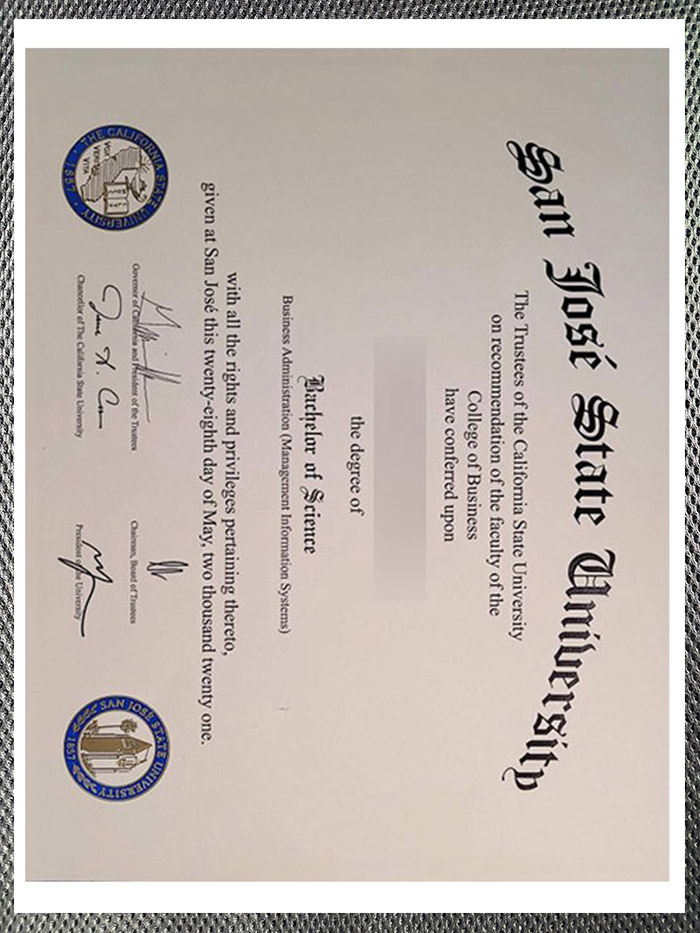 san jose state university certificate