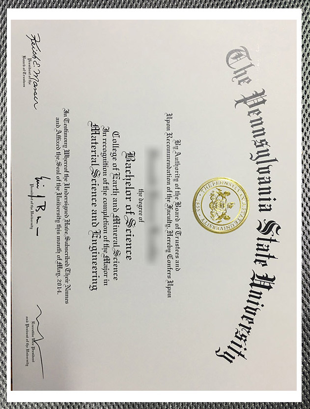Order the Pennsylvania State University diploma certificate online
