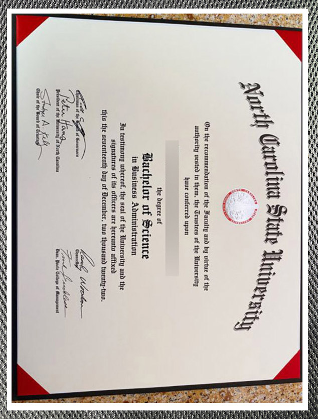 What is the degree certificate of North Carolina State University like?