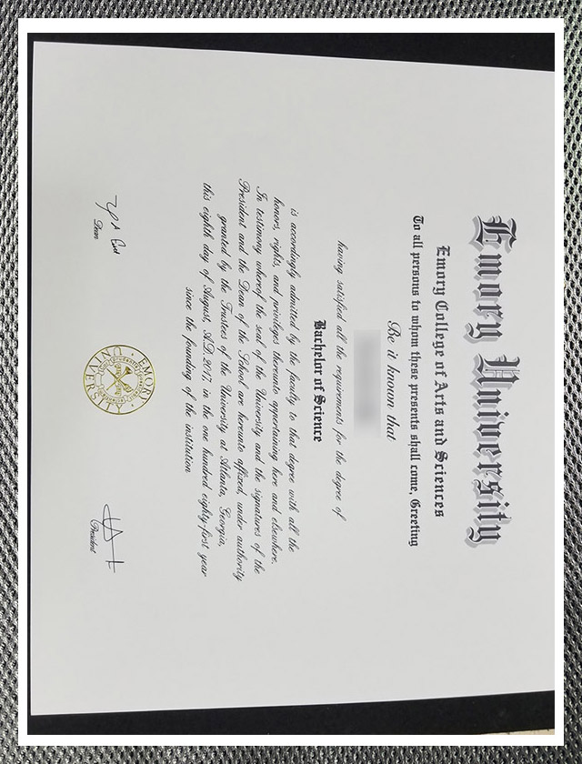 Latest sample display of Emory University certificate diploma