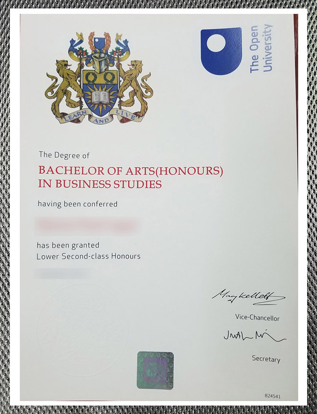 Please be sure to purchase an Open University certificate.