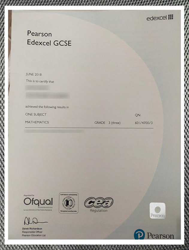 Which website can I purchase the Edexcel GCSE certificate from?