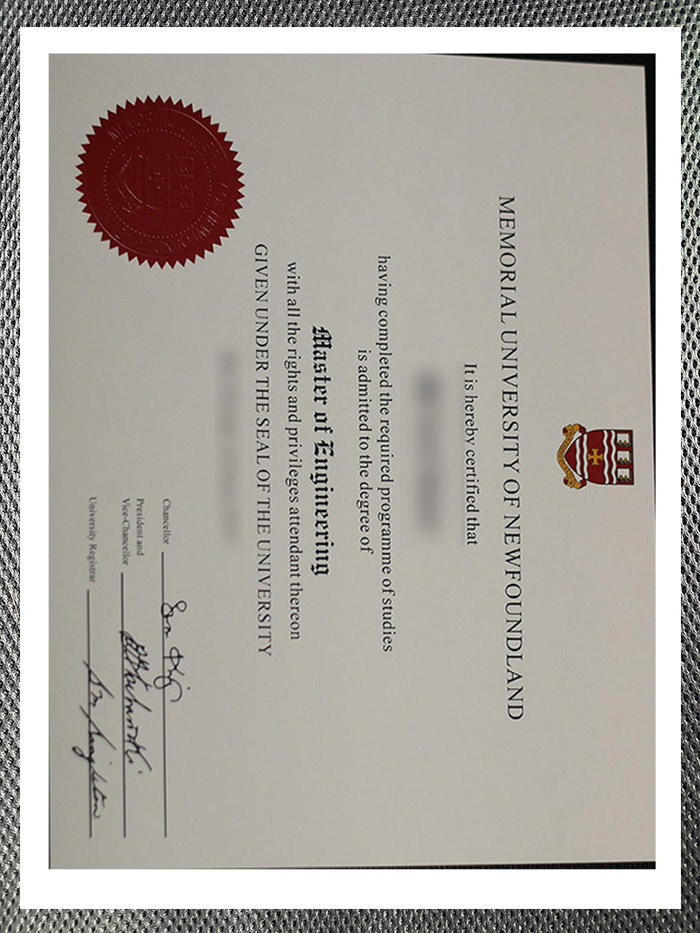 the high quality certificate issued by memorial university of newfoundland