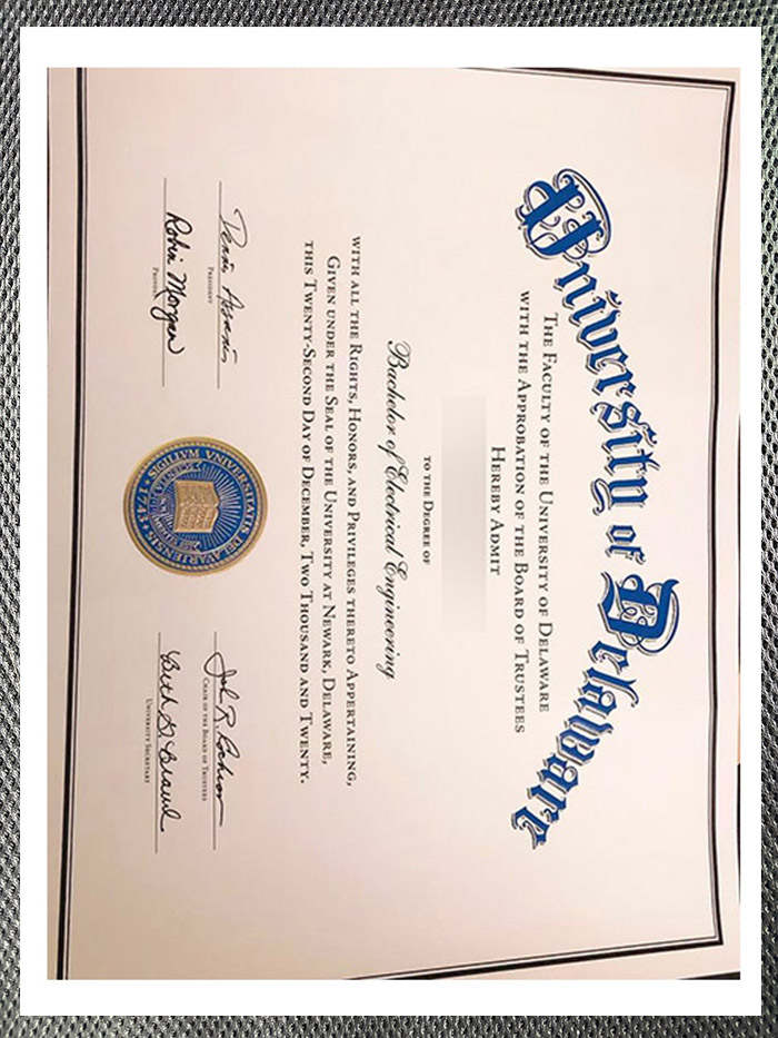 be sure to come and purchase a certificate from the university of delaware.