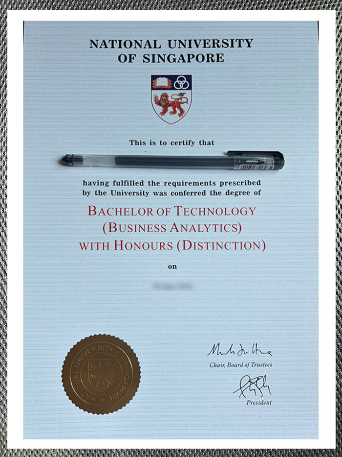 please be sure to purchase a certificate from the national university of singapore.