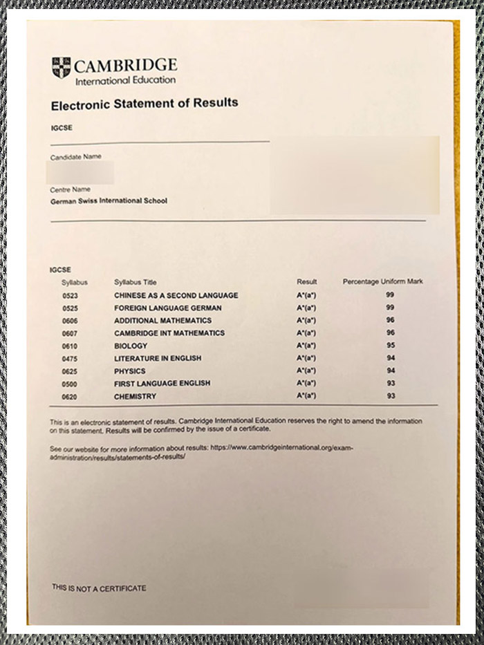 please be sure to purchase a cambridge igcse certificate.
