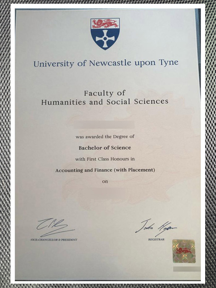 latest sample display of newcastle university certificates