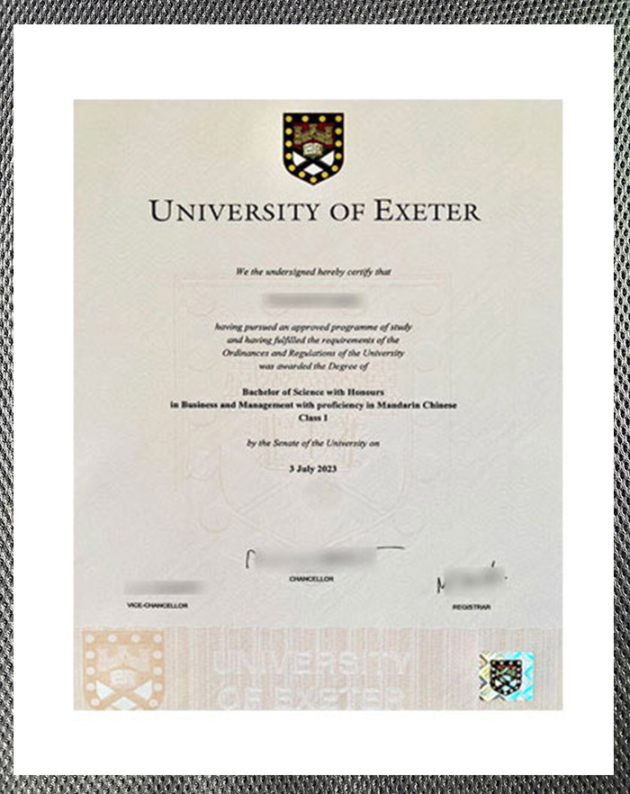 Order the diploma certificate of Exeter University online