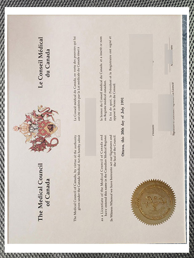 please be sure to purchase a certificate from the canadian medical council.