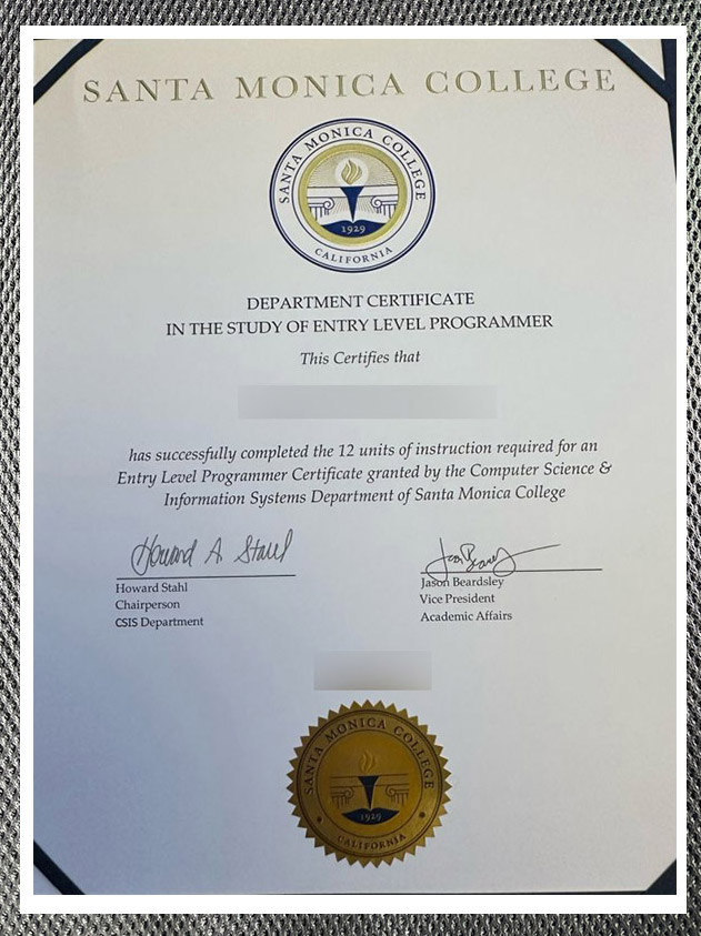 where can i purchase the certificate diploma from santa monica college?