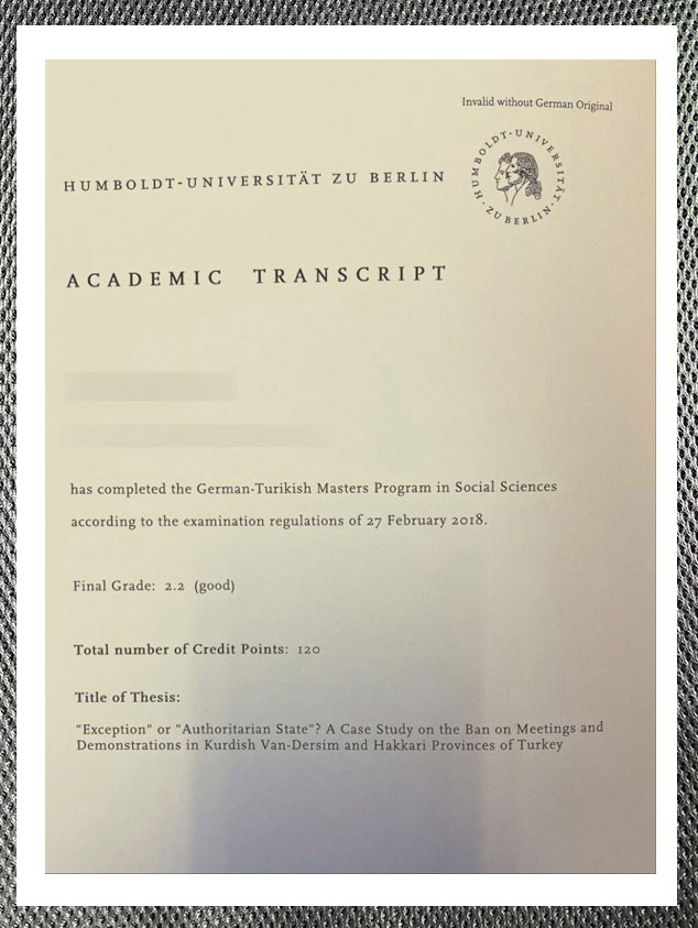 how much does it cost to purchase a certificate from humboldt university of berlin?