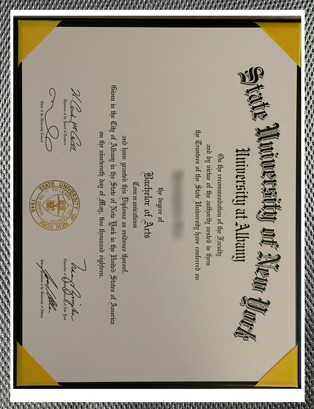 Latest sample display of certificates from the State University of New York