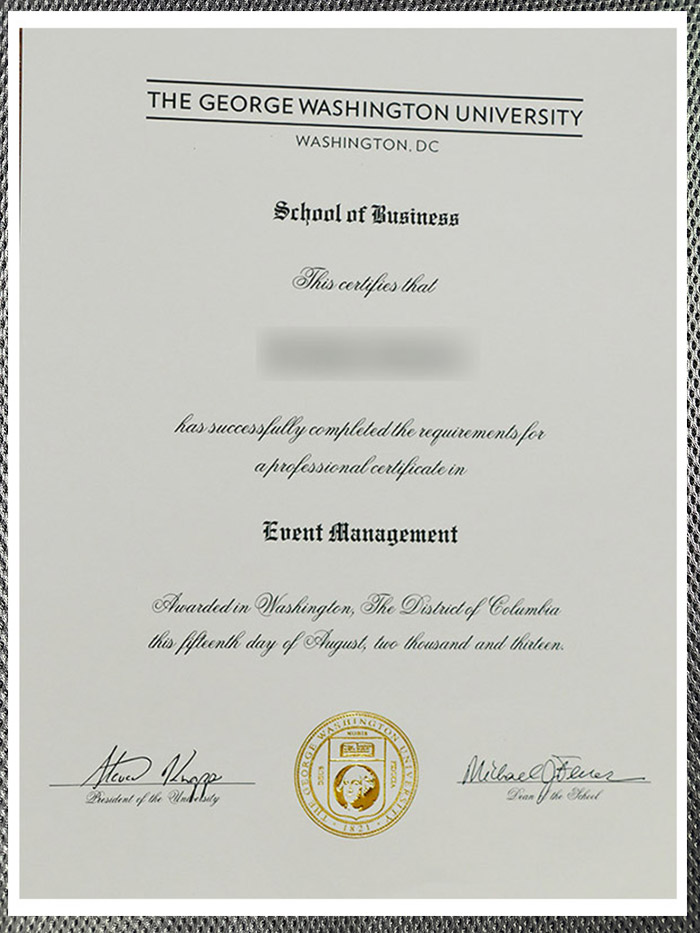 which website can i purchase the george washington university certificate from?