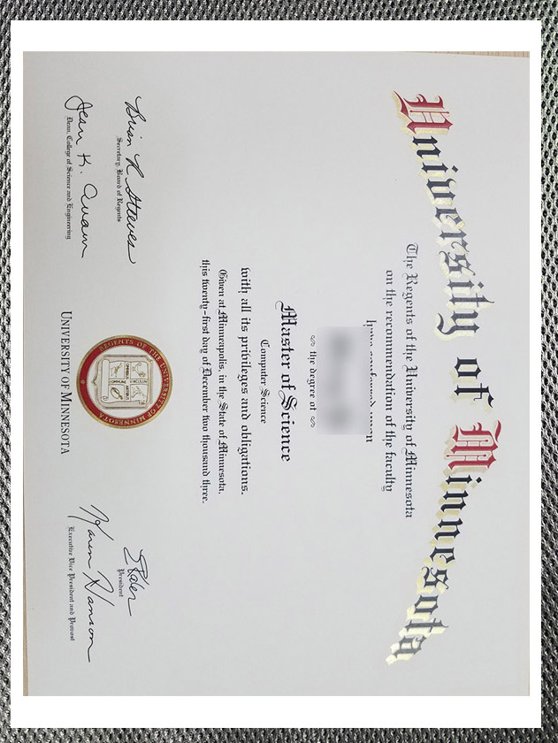 please be sure to purchase a certificate diploma from the university of minnesota.