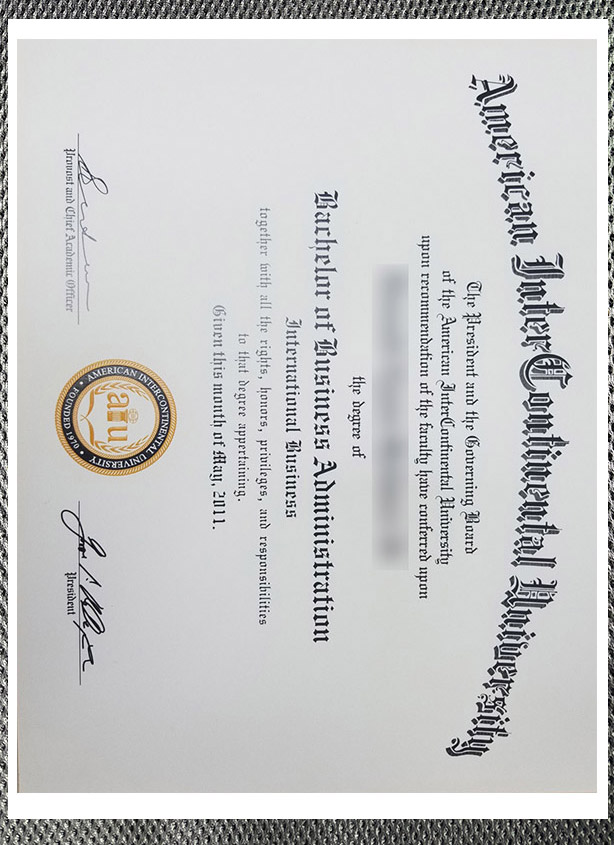 Which website can I use to purchase the degree certificate from American InterContinental University?