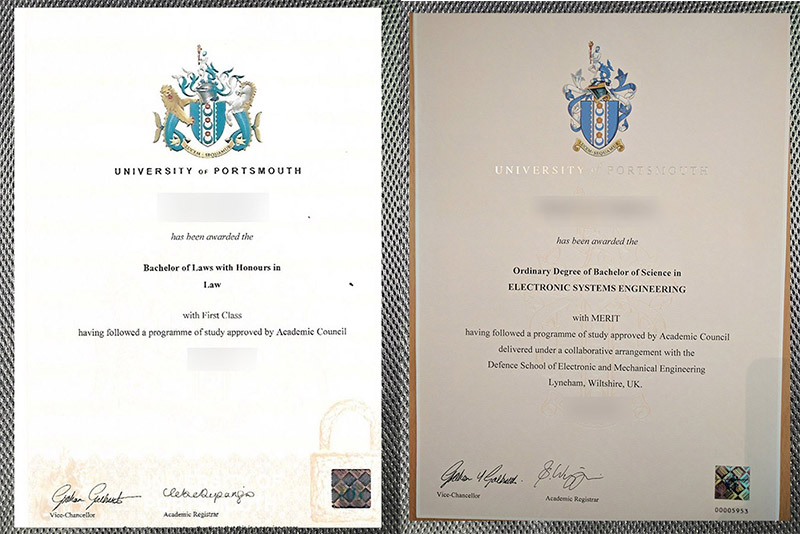 do you need a certificate from the university of portsmouth?