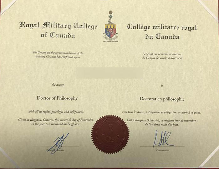 certificate from the royal military college of canada