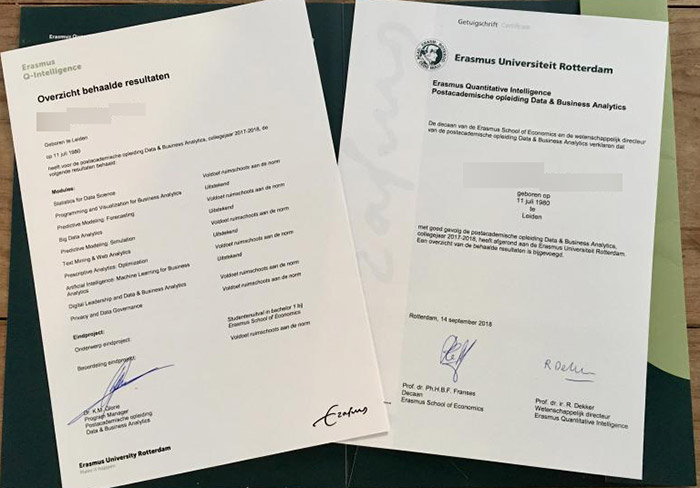 How much does it cost to purchase an EUR certificate? erasmus university rotterdam certificate2